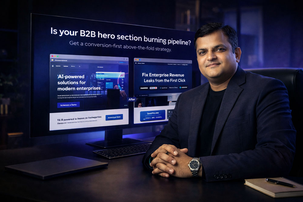 The ‘Corporate Billboard’ Trap: Why Your B2B Above-the-Fold is Hemorrhaging Pipeline